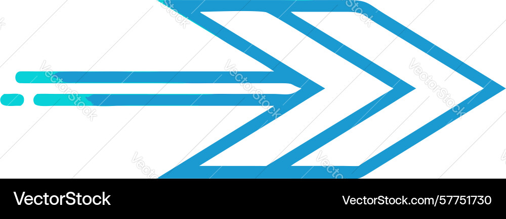 Dynamic forward arrow icon for progress and vector image