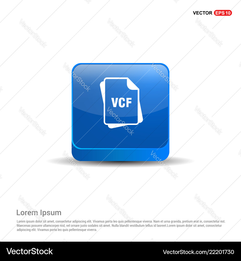 File format icon - 3d blue button vector image