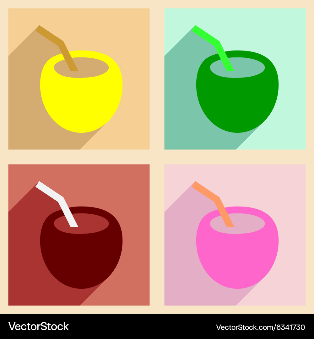 Flat with shadow concept and mobile application vector image