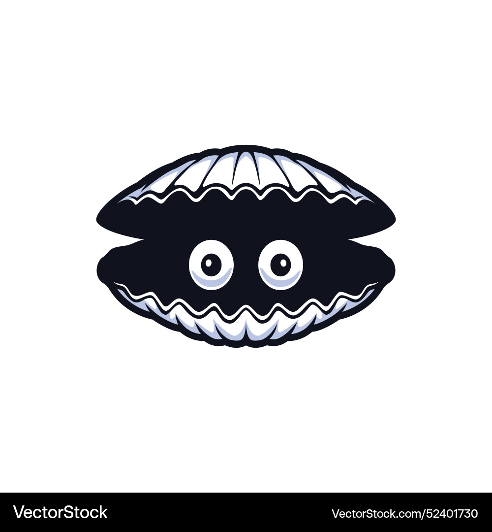 Fun character of clam line art style sketch Vector Image