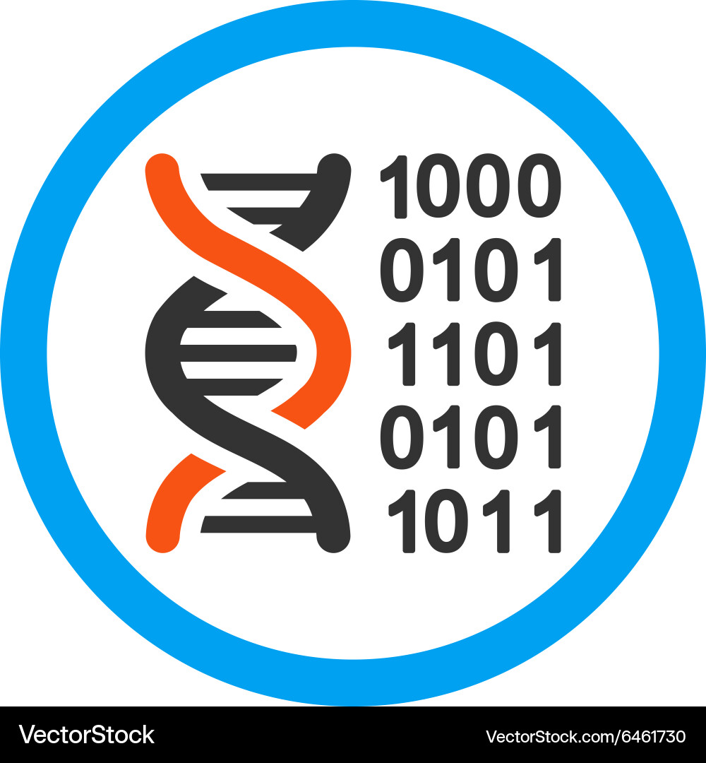 Genetic code rounded icon Vector Image