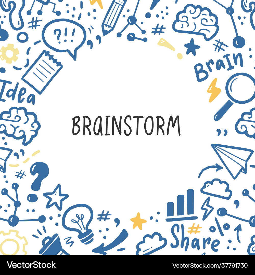 Hand drawn banners template brainstorm Hand drawn banners template brainstorm vector image