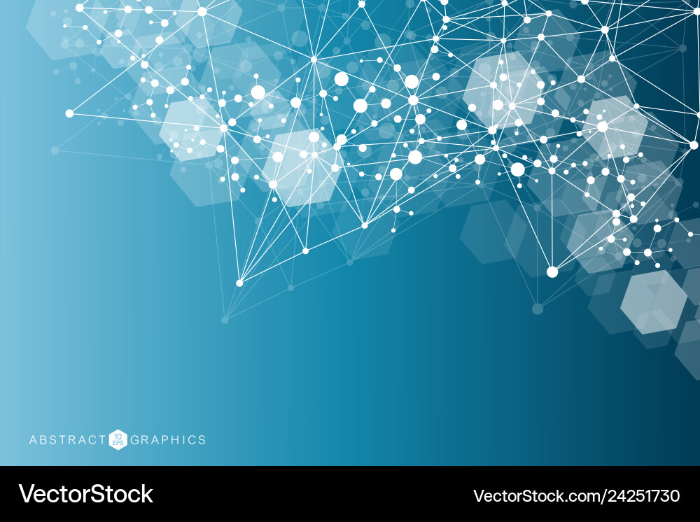 Hexagonal abstract background big data Vector Image