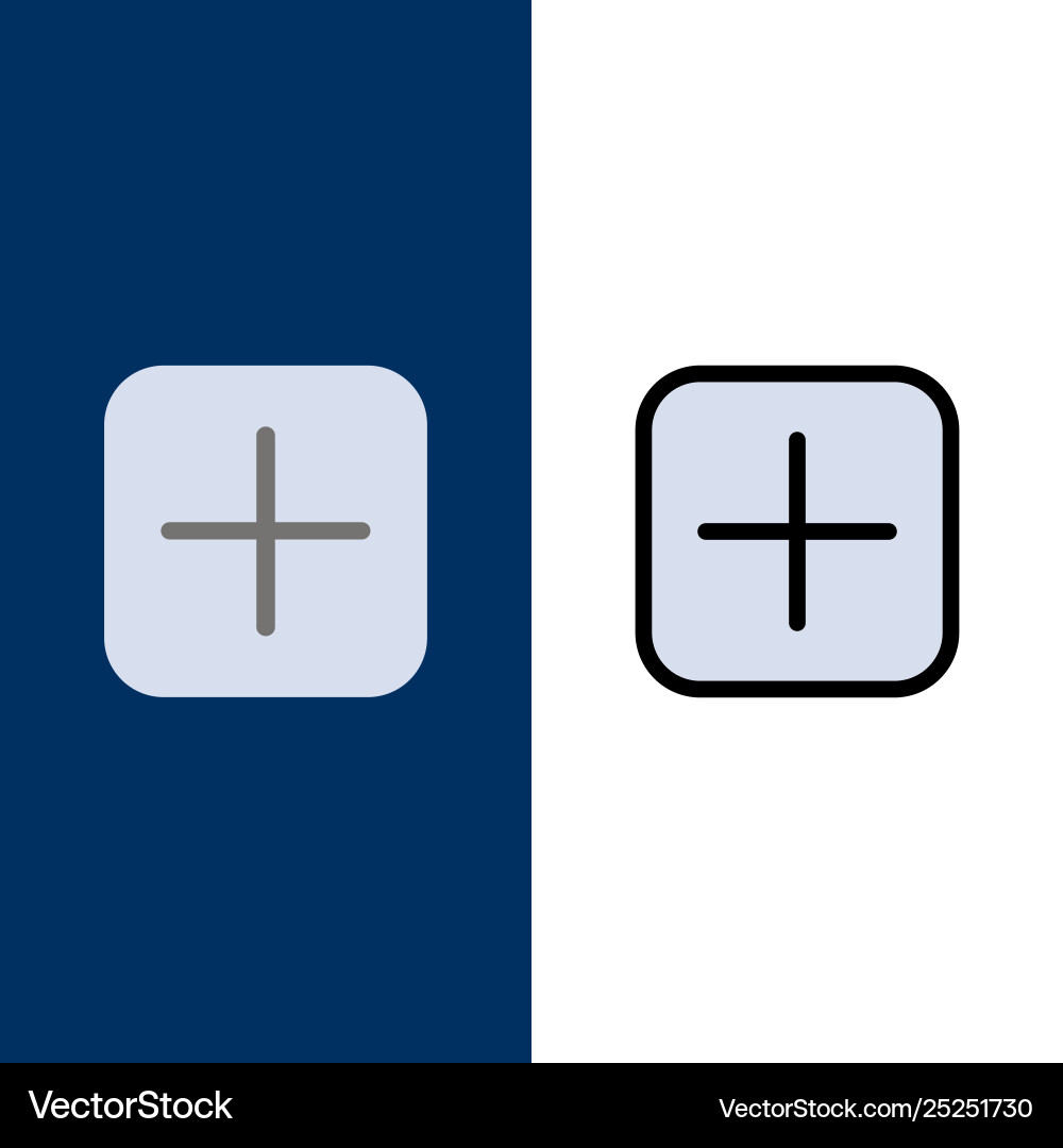 Instagram plus sets upload icons flat and line Instagram plus sets upload icons flat and line Vector Image
