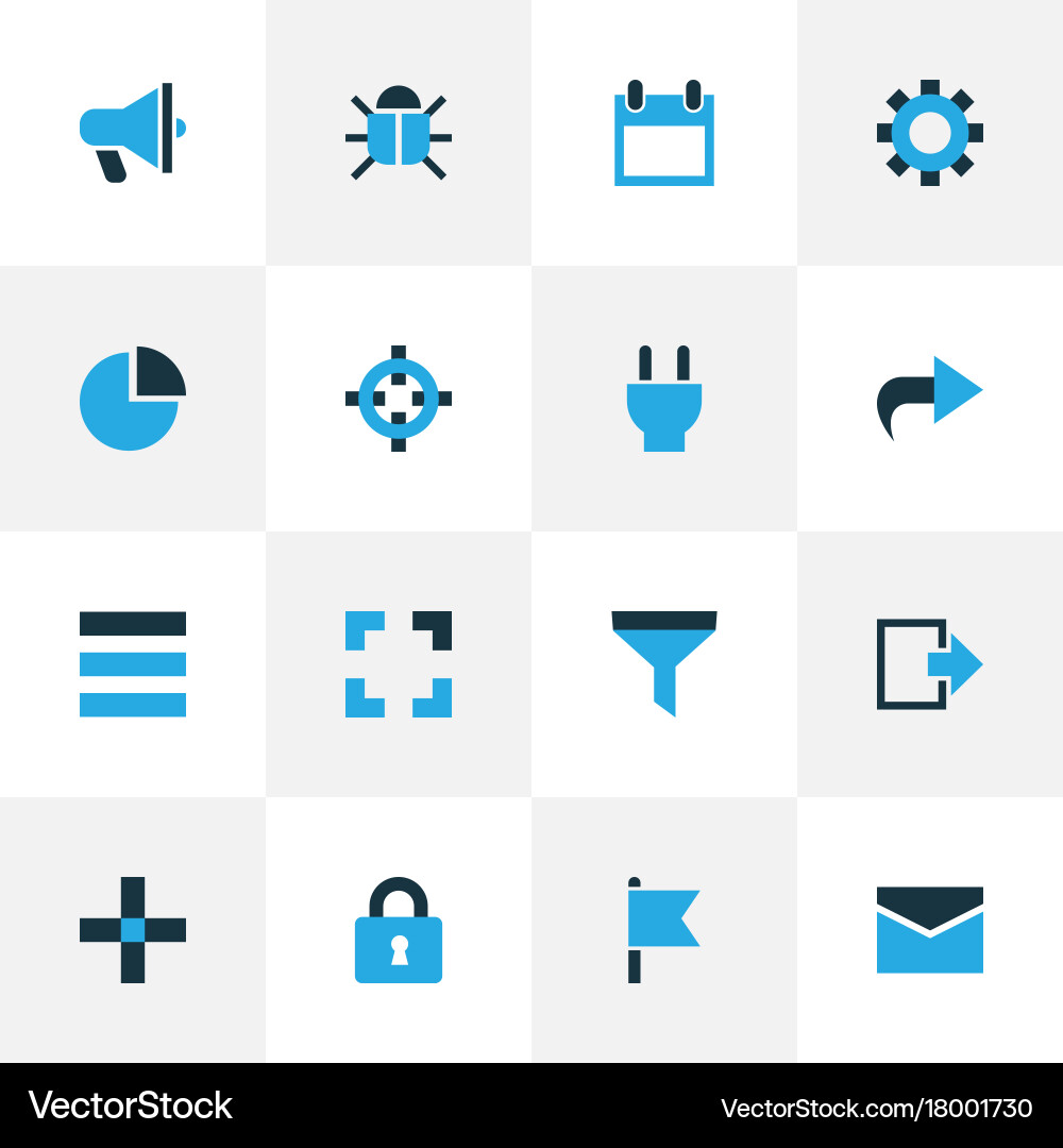Interface colorful icons set collection vector image
