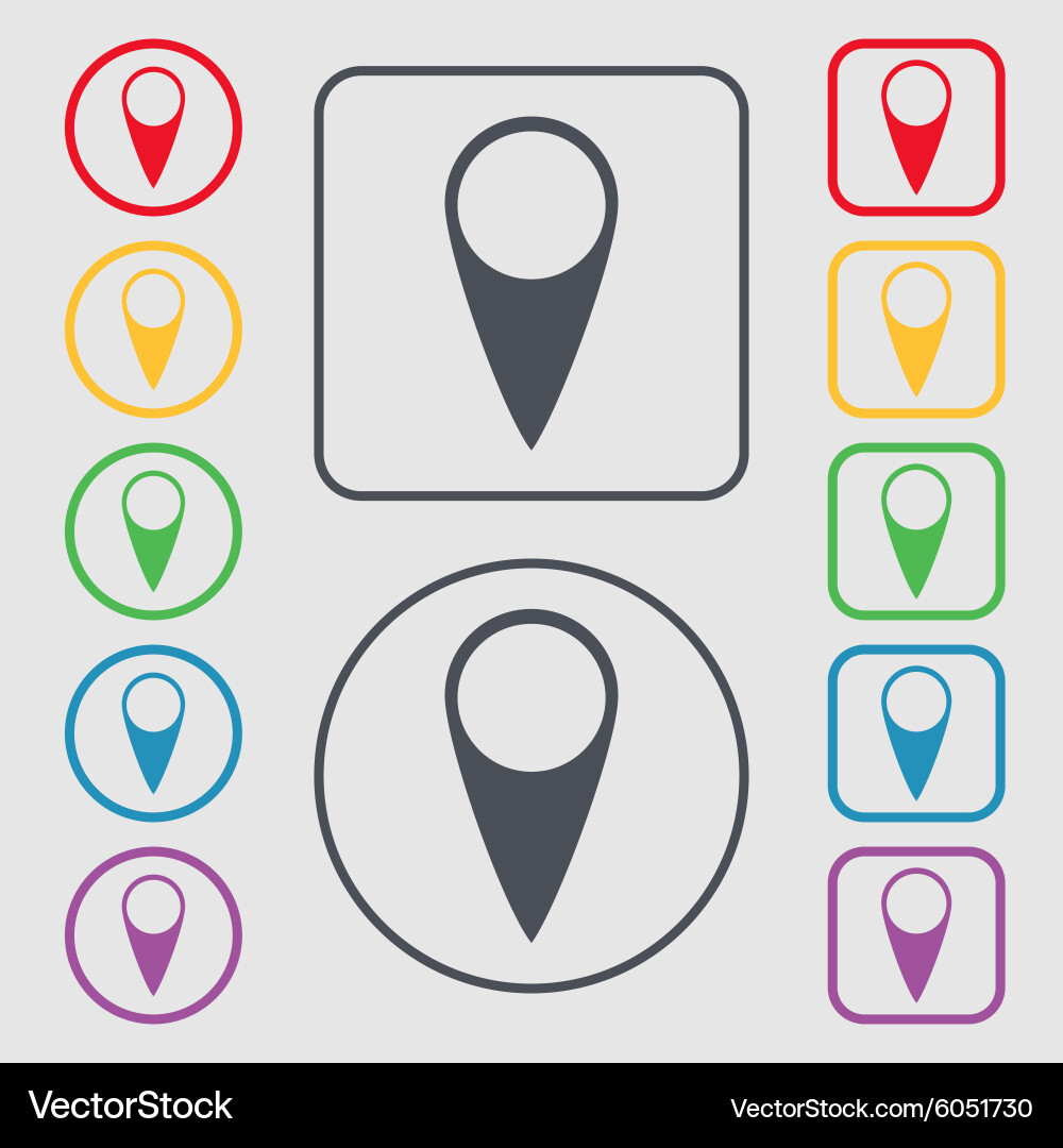 Map pointer icon gps location symbol symbols vector image
