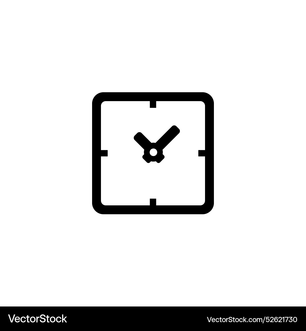 Minimalist square clock icon perfect for web Minimalist square clock icon perfect for web vector image