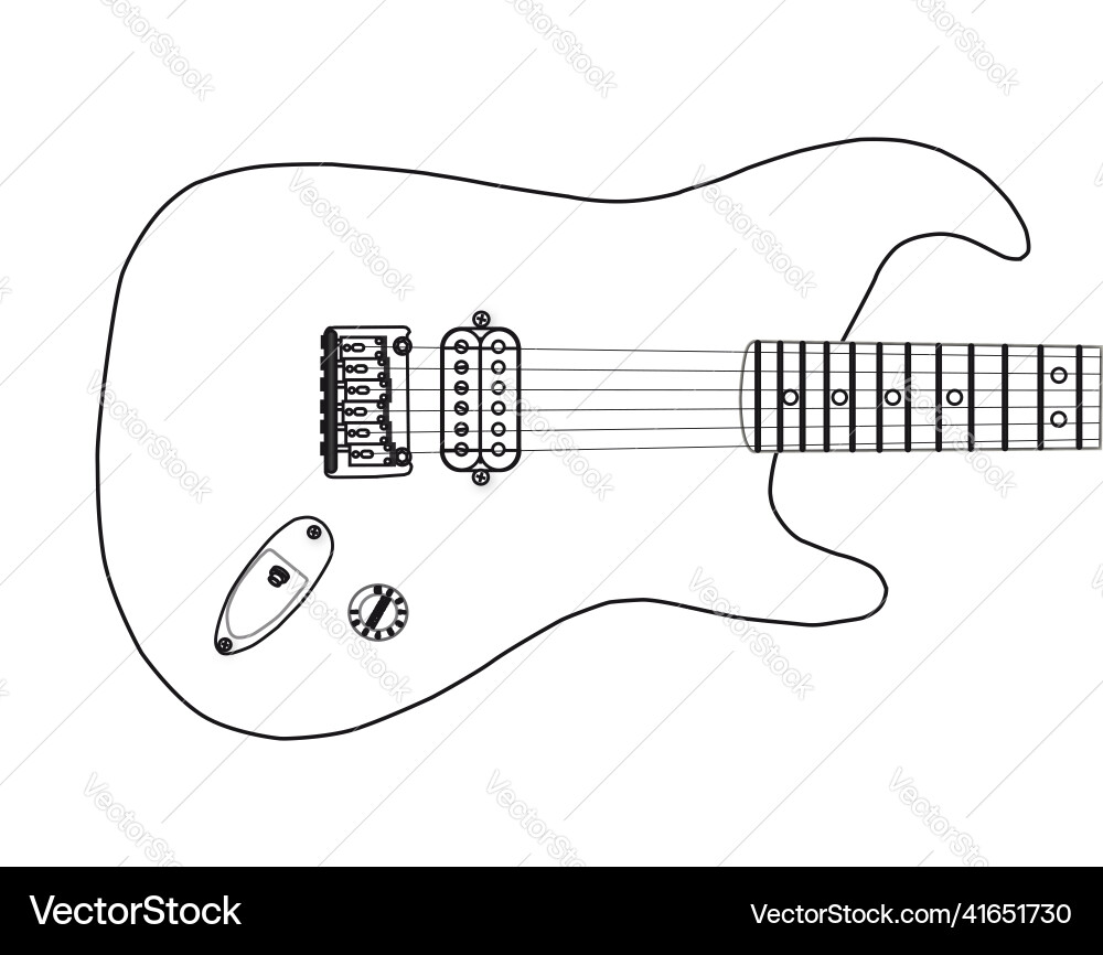Modern guitar outline Vector Image