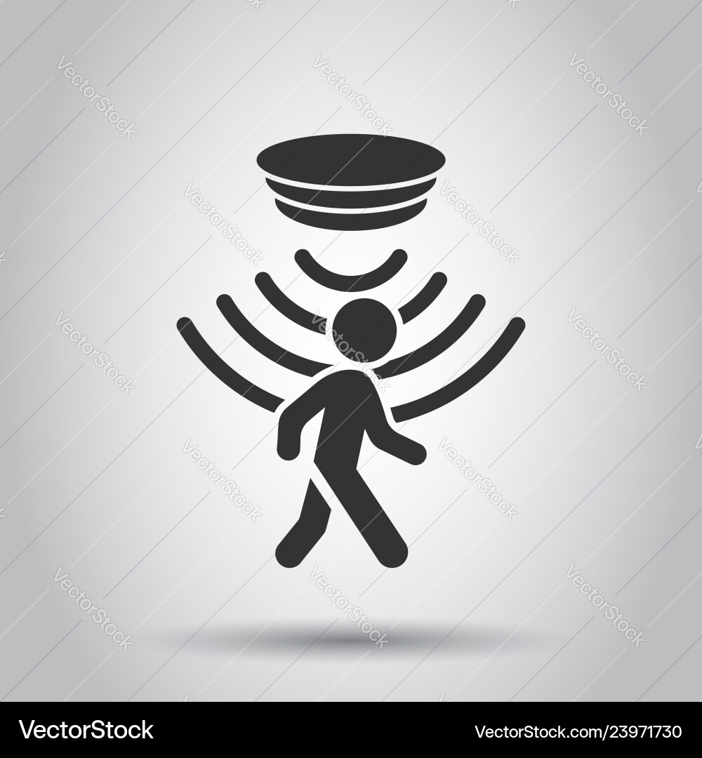 Motion sensor icon in flat style waves Motion sensor icon in flat style waves Vector Image