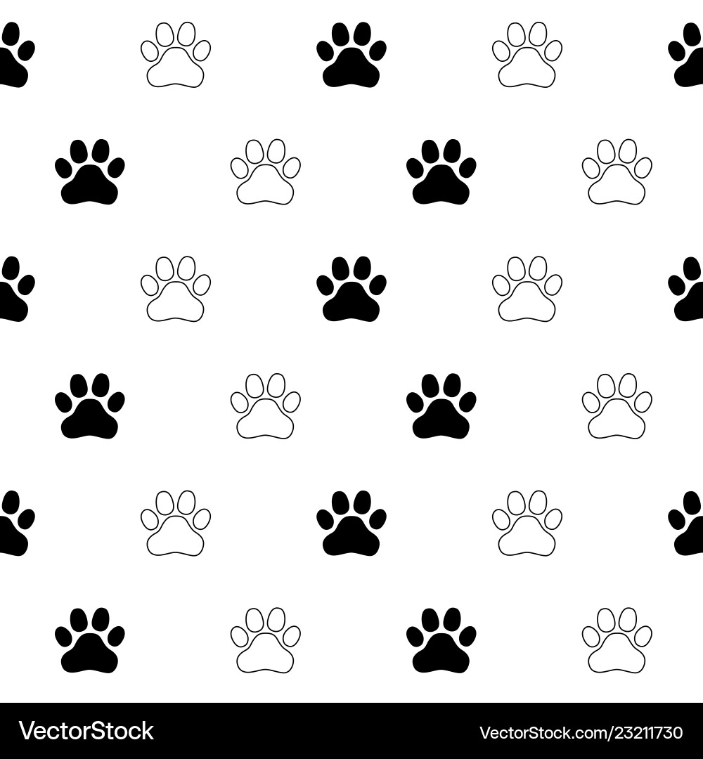 Paw Print Seamless Pattern vector image