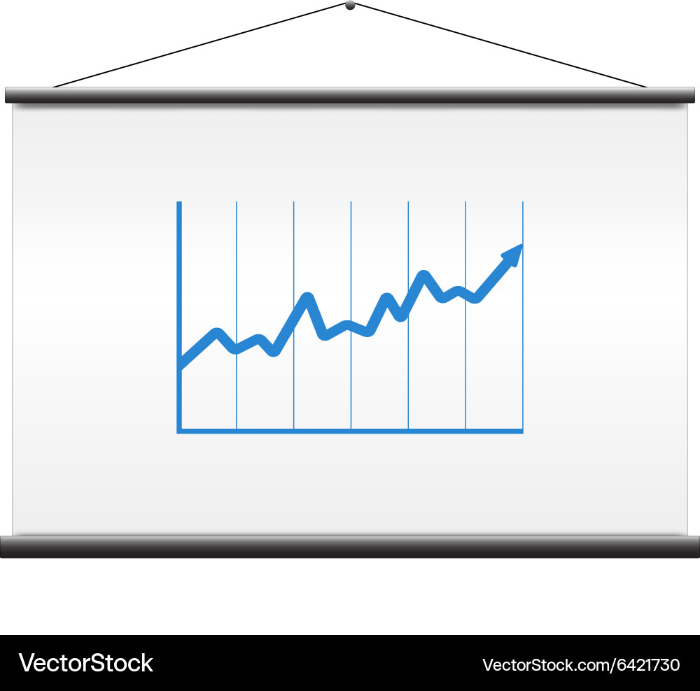 Projector screen with graph vector image