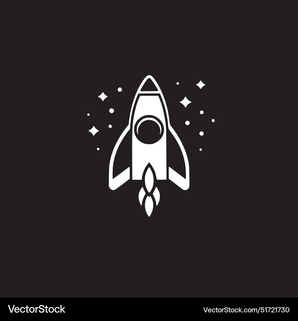 Rocket - black and white isolated icon Royalty Free Vector