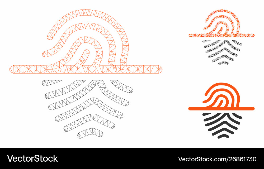 Scan fingerprint mesh carcass model Scan fingerprint mesh carcass model vector image