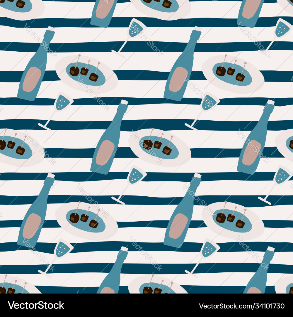 Simple seamless pattern with blue bottles Simple seamless pattern with blue bottles Vector Image