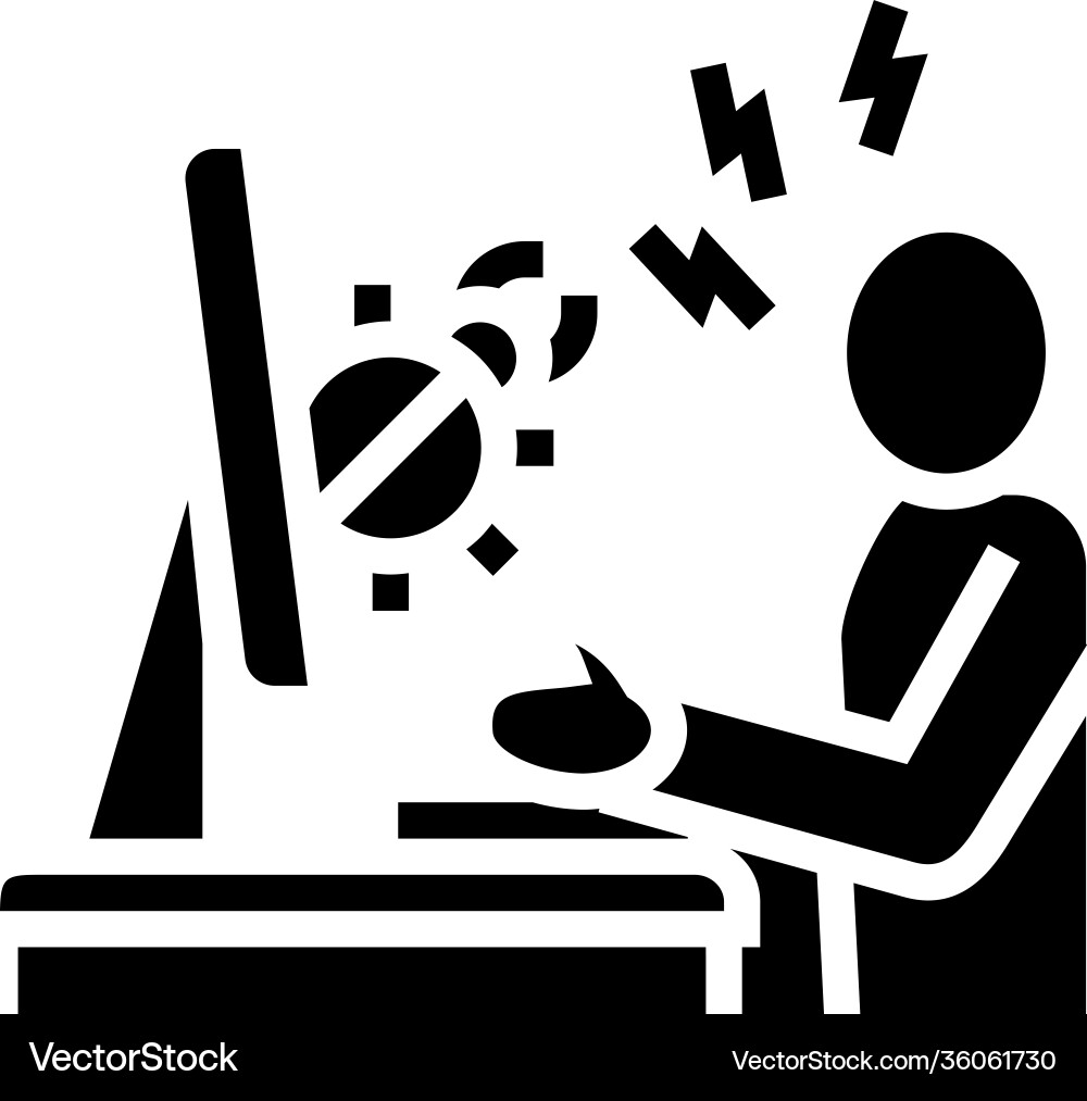 Sysadmin fixing debug glyph icon Sysadmin fixing debug glyph icon Vector Image