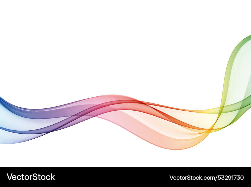 Transparent wave flow smoky color lines Royalty Free Vector