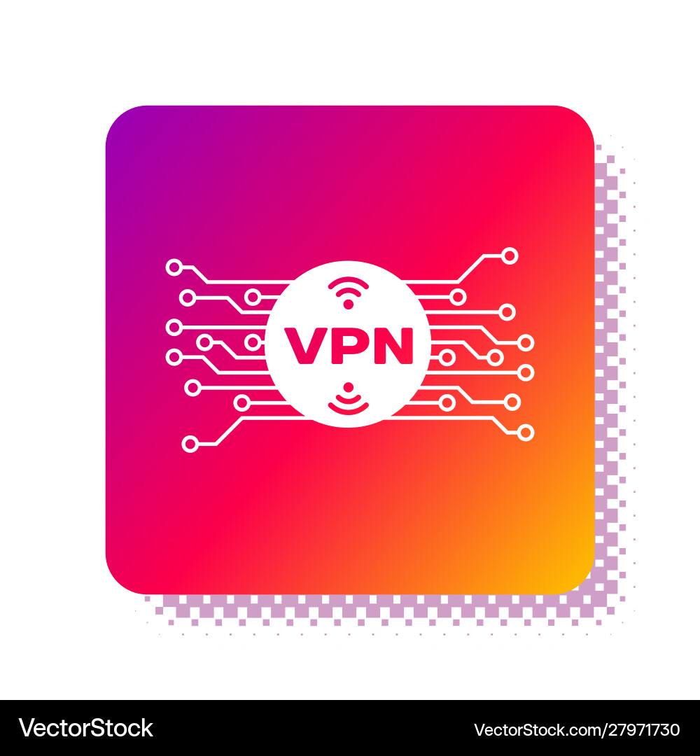 White vpn in circle with microchip circuit icon White vpn in circle with microchip circuit icon Vector Image