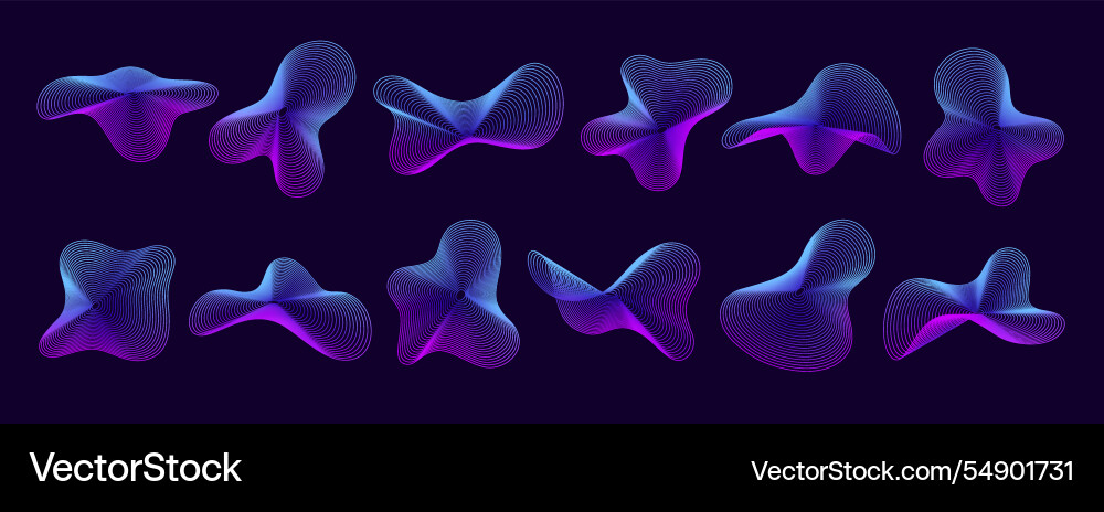 3d sound gradient line wave shapes of soundwave Vector Image