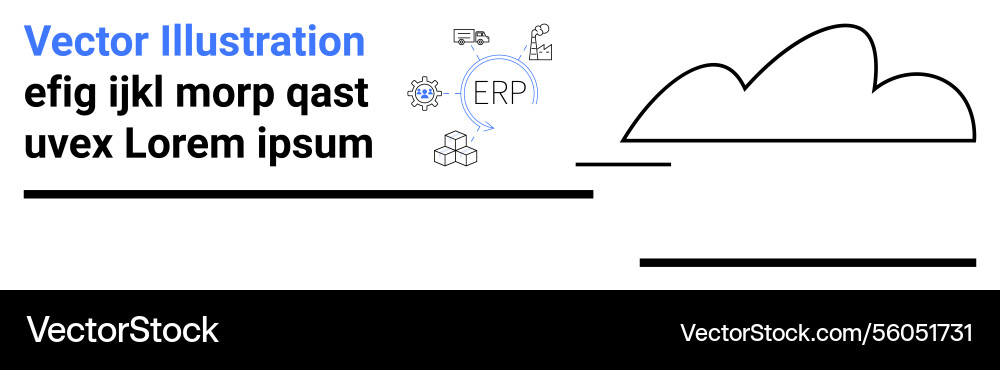Cloud and erp concept with icons representing Cloud and erp concept with icons representing vector image
