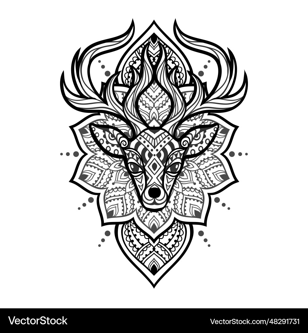 Deer mandala Deer mandala Vector Image