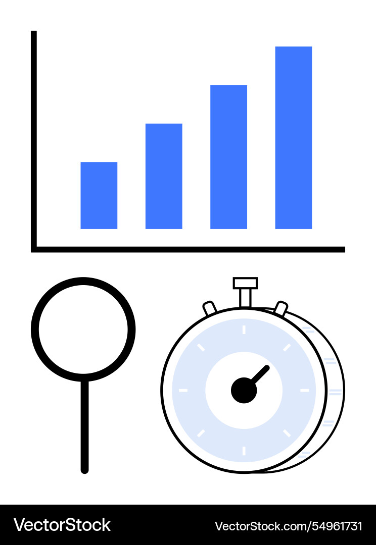 Growth analysis and time management with graph Growth analysis and time management with graph vector image