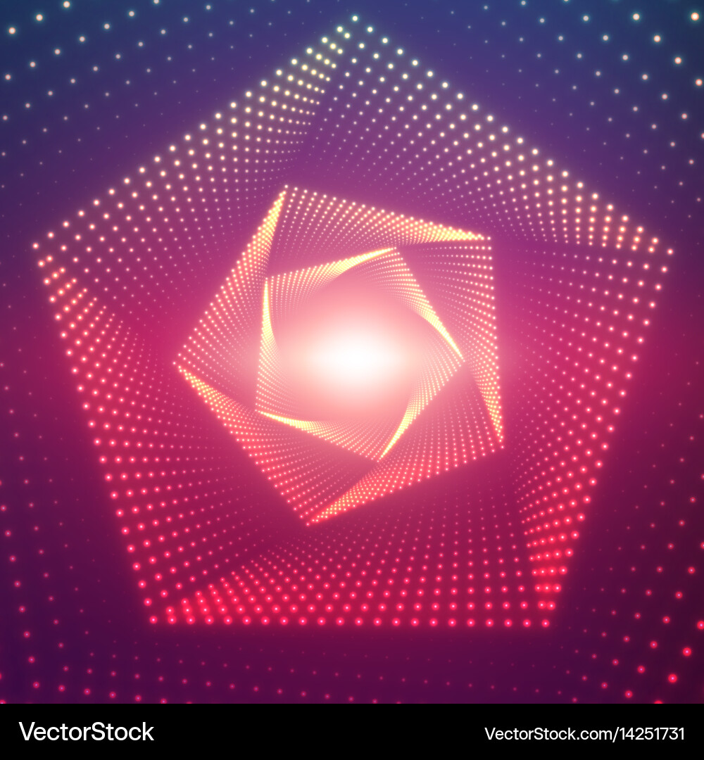 Infinite pentagonal twisted tunnel vector image