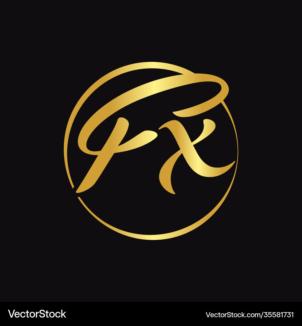 Initial fx script letter type logo design Initial fx script letter type logo design vector image