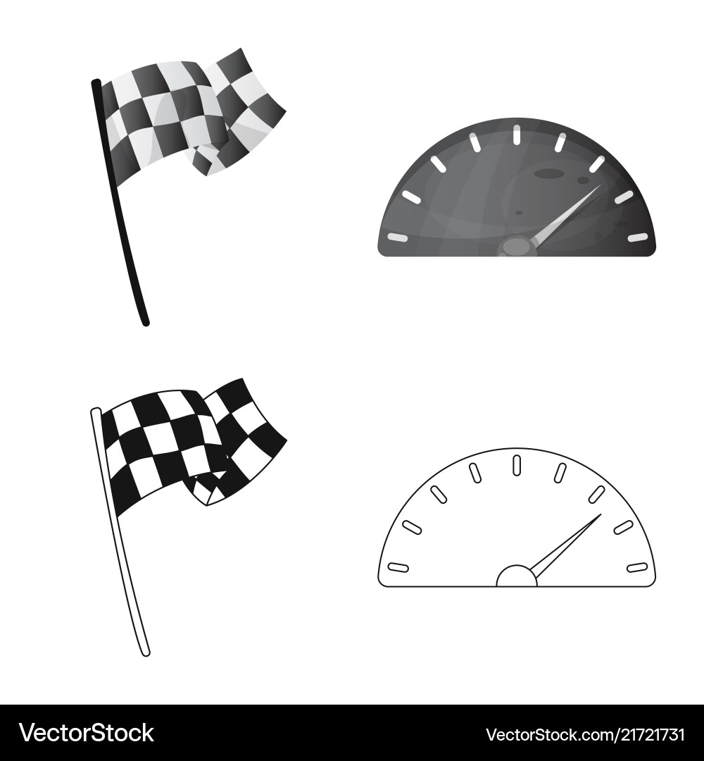 Isolated object of car and rally symbol set Vector Image
