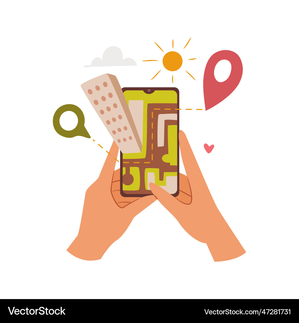 Map gps navigation smartphone application Map gps navigation smartphone application Vector Image