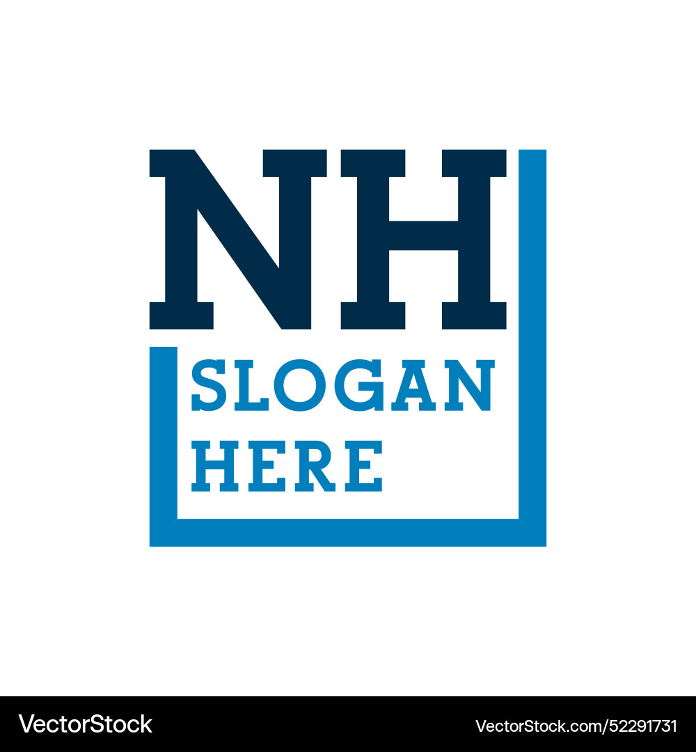 Minimal initials logo letters n and h nh initial Vector Image