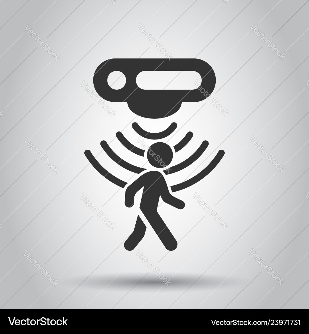 Motion sensor icon in flat style waves Motion sensor icon in flat style waves vector image