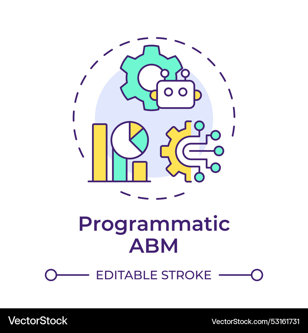 Programmatic abm multi color concept icon Vector Image