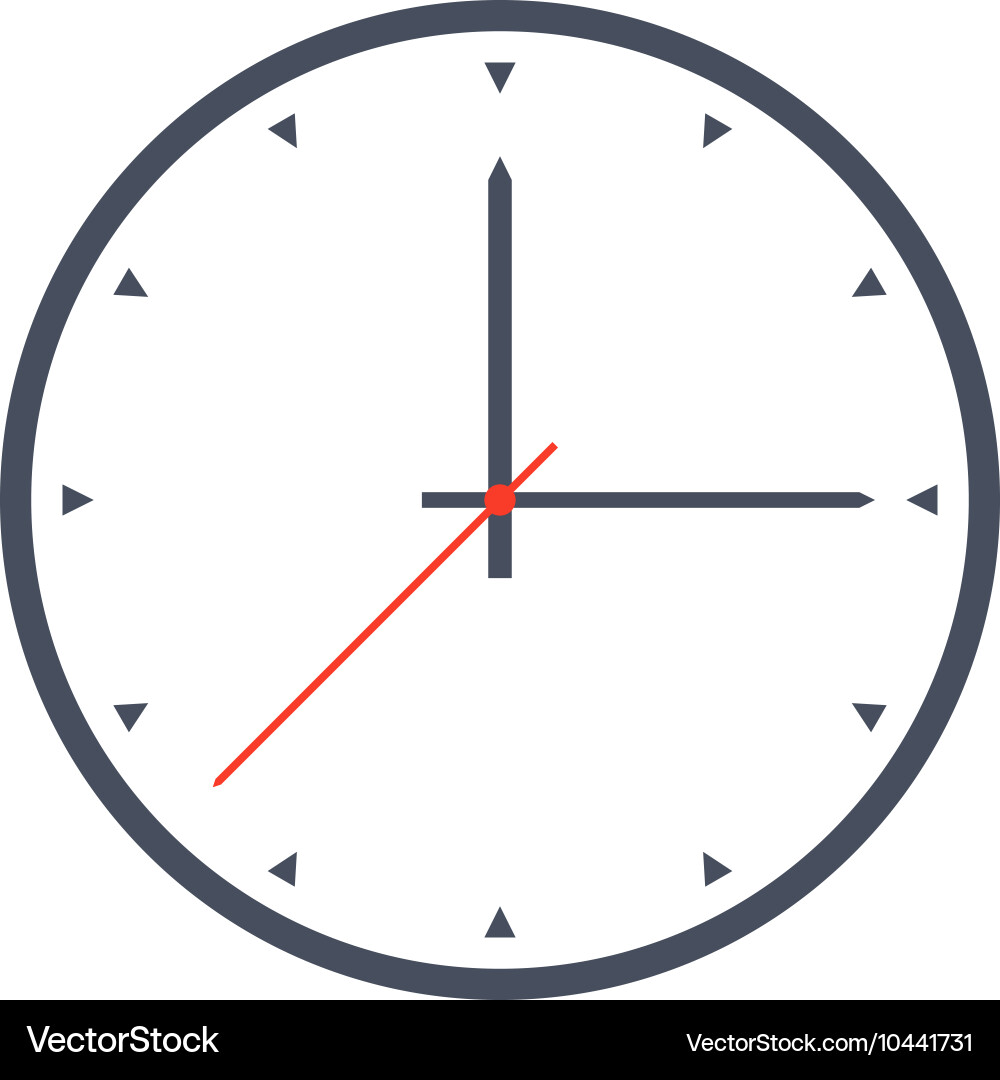Round office clock Royalty Free Vector Image - VectorStock