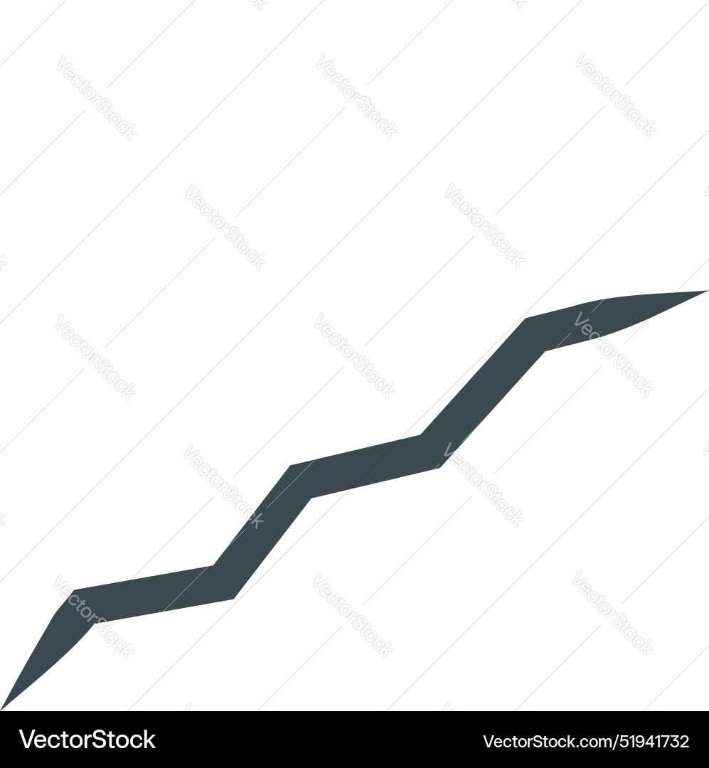 Abstract minimalist zig zag line chart growing Abstract minimalist zig zag line chart growing vector image