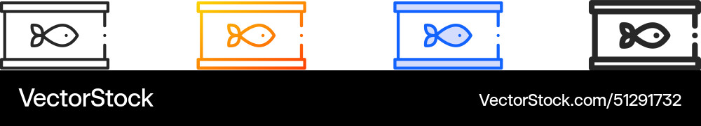 Canned iconthin linear gradient blue stroke Vector Image