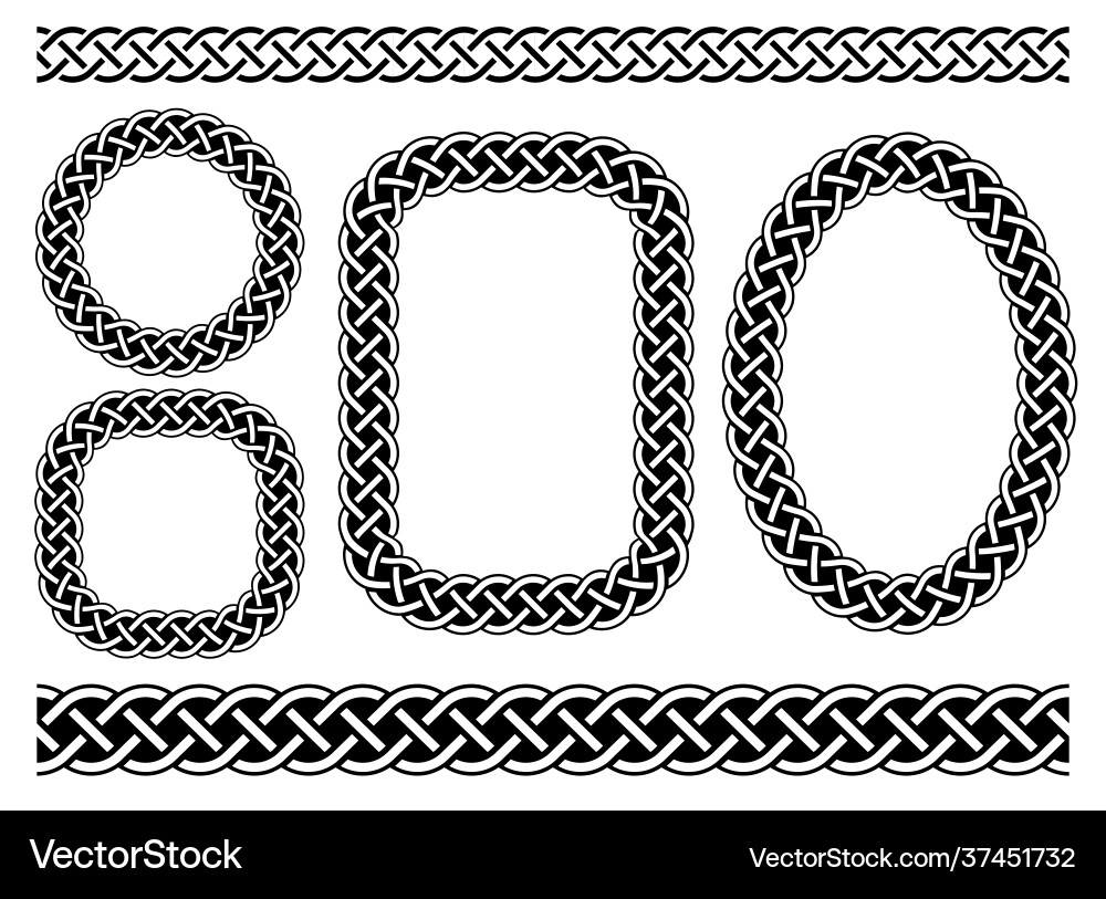 Celtic Knot Border - Medieval Vector Image