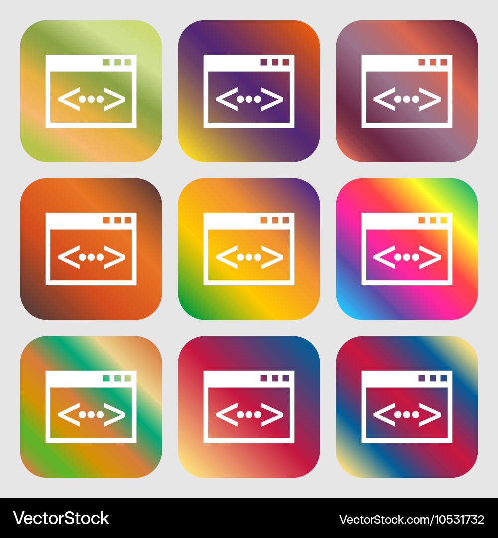 Codezeichen Symbol Programmierer Symbol neun Tasten vektorbild
