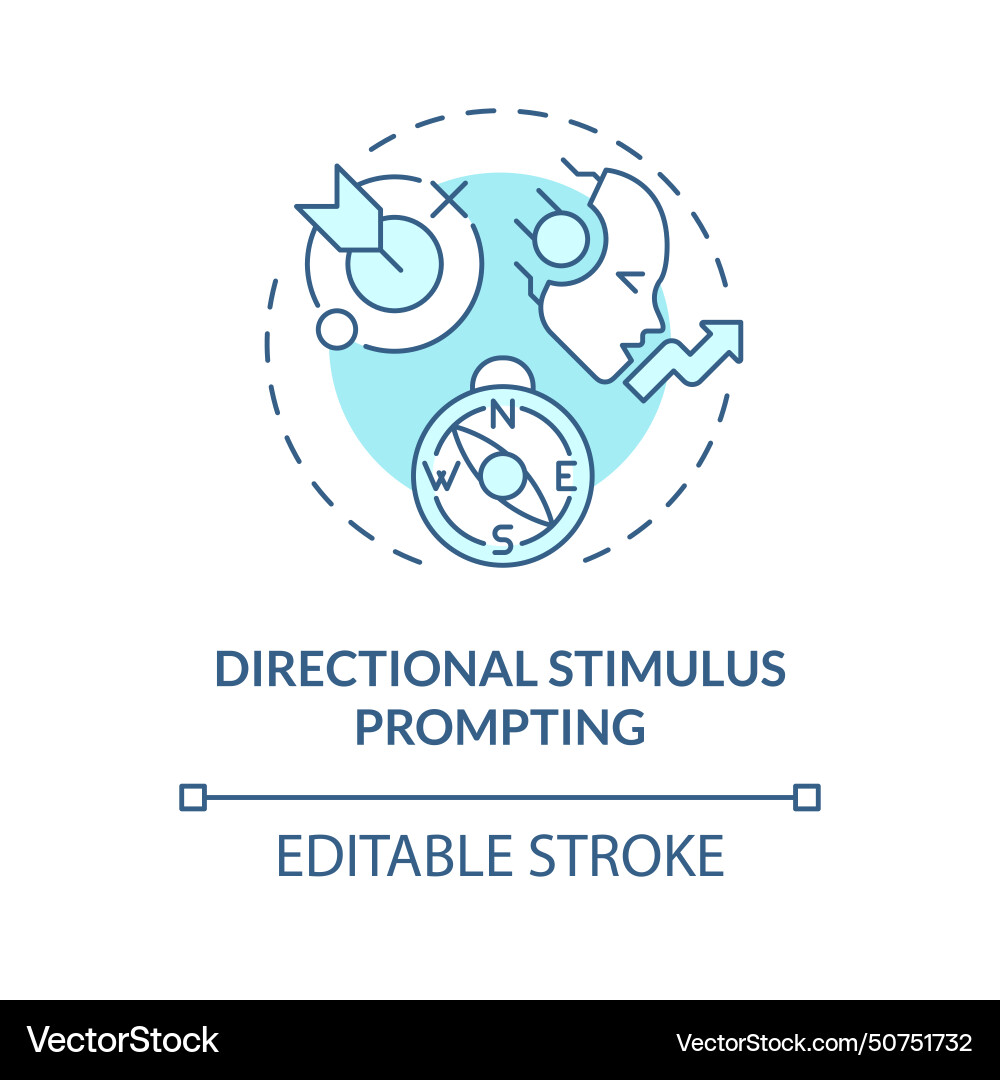 Directional stimulus prompting soft blue concept Vector Image
