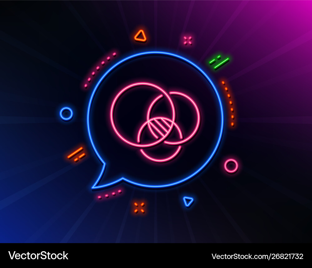 Euler diagram line icon eulerian circles sign Euler diagram line icon eulerian circles sign Vector Image
