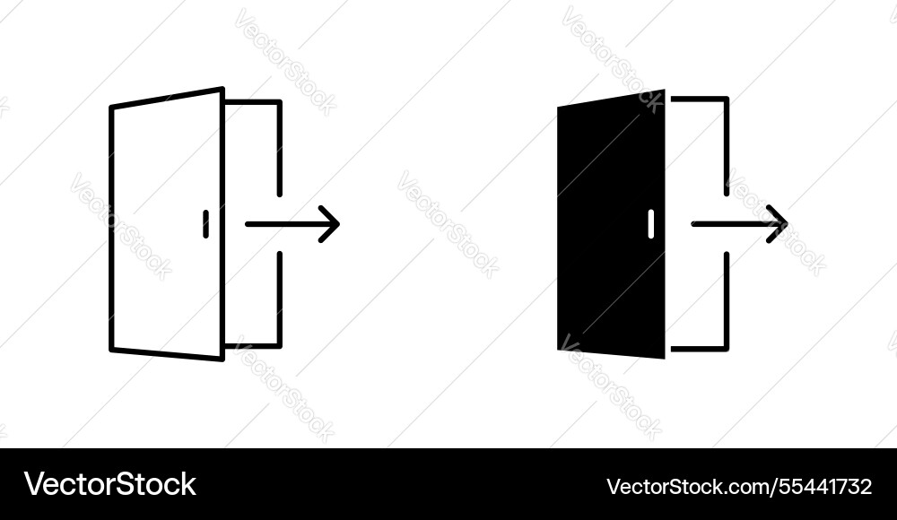 Exit icon symbol collection on white background vector image