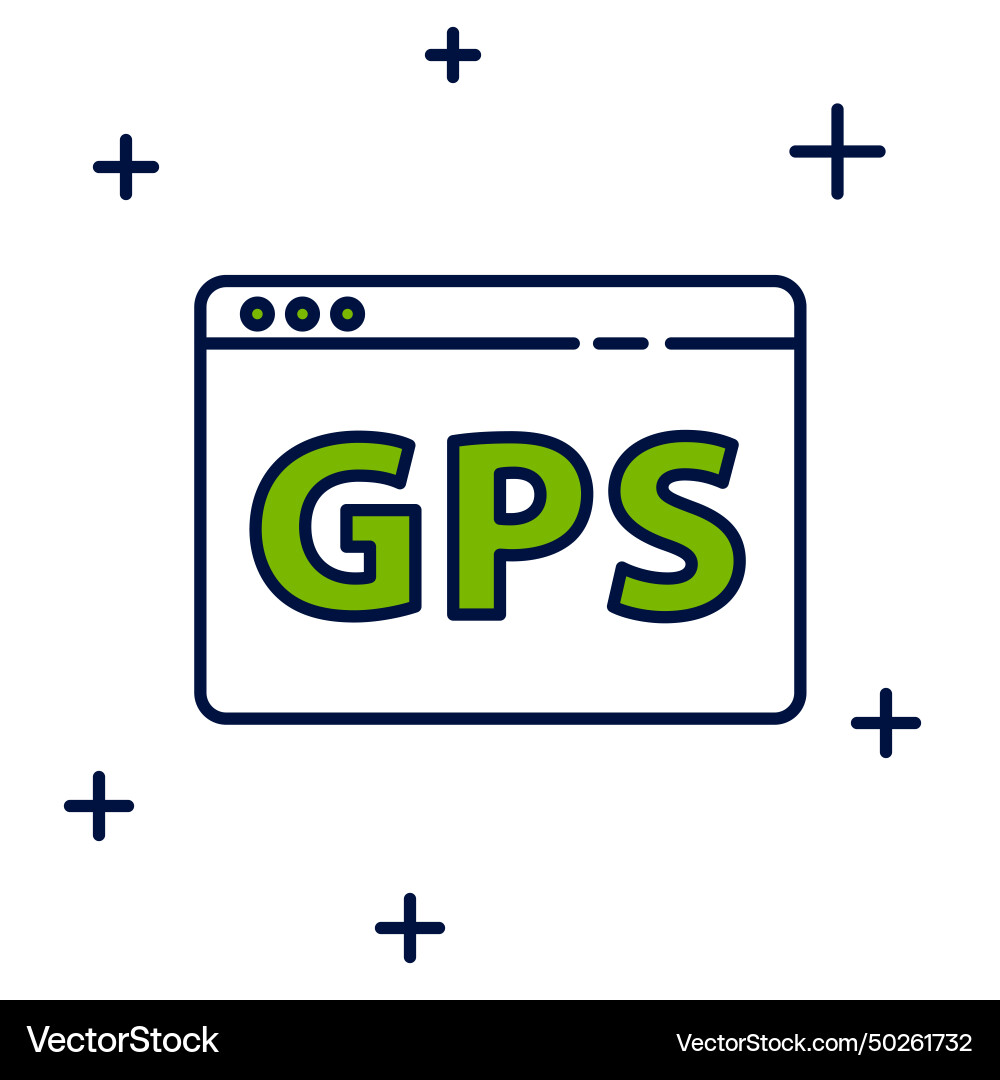 Filled outline gps device with map icon isolated Filled outline gps device with map icon isolated Vector Image