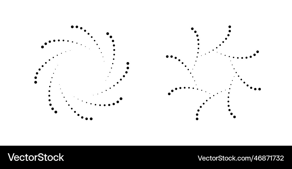 Halftone circular dotted frames set circle dots Halftone circular dotted frames set circle dots vector image