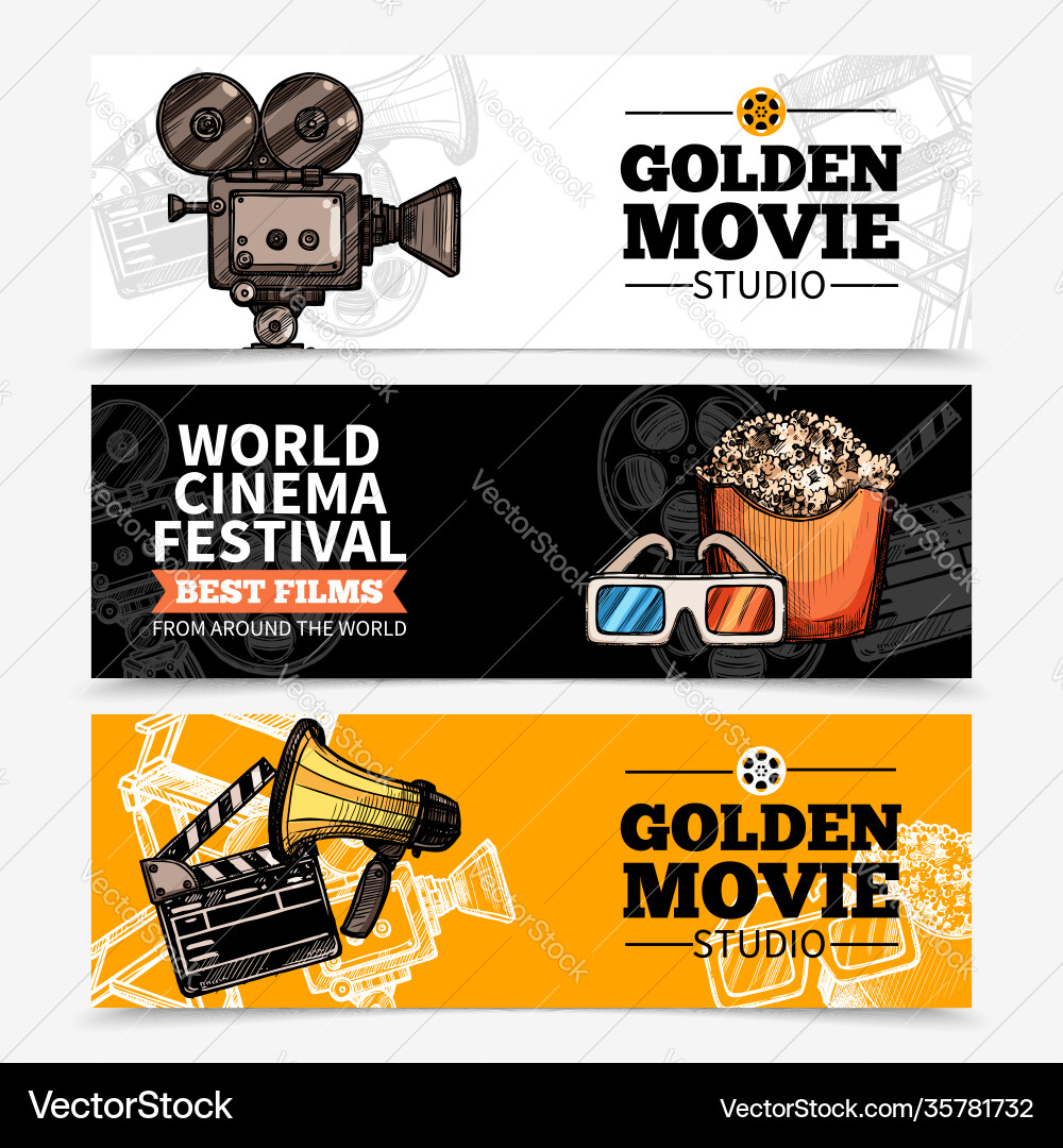 Kino horizontale Banner Kino horizontale Banner vektorbild