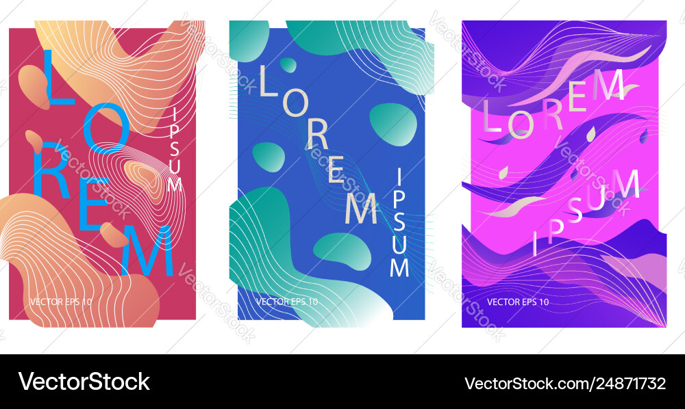 Liquid organic colorful posters vector image