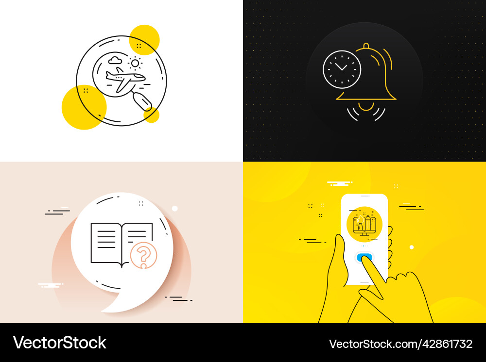 Minimal set of search flight help and time Minimal set of search flight help and time vector image