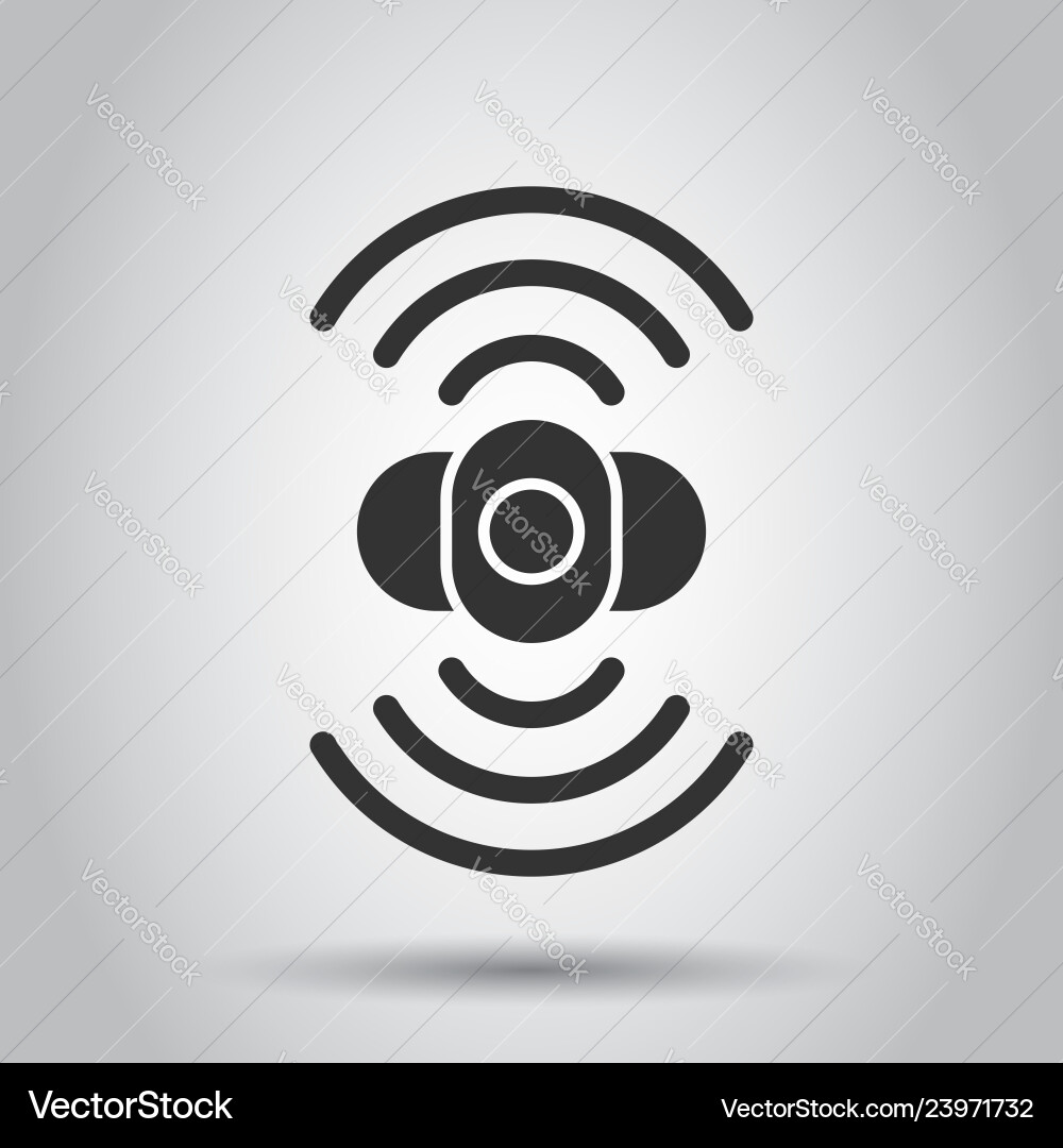 Motion sensor icon in flat style waves vector image