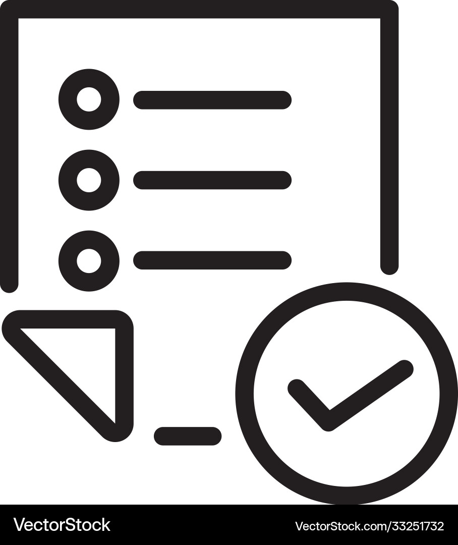 Paper document file with check symbol line style Vector Image
