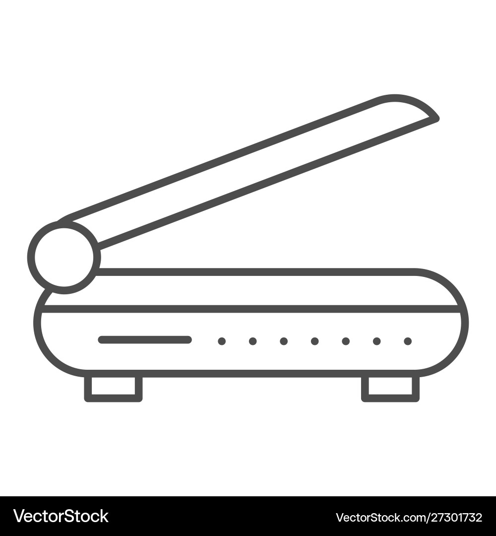 Scanner thin line icon document scan Vector Image