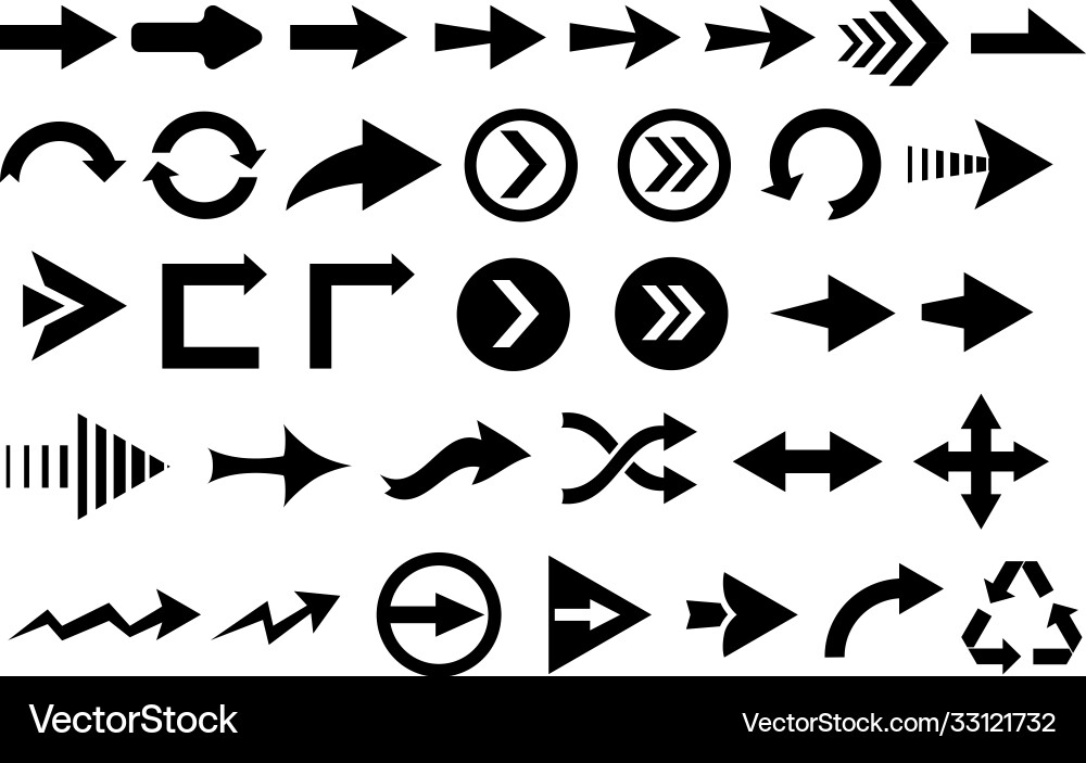 Set arrows for web design or application Vector Image