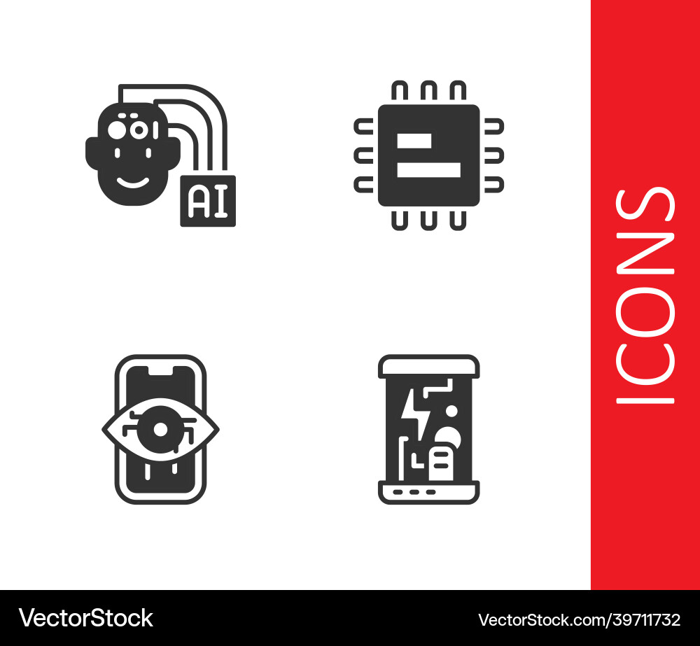 Set cryogenic capsules humanoid robot computer Vector Image